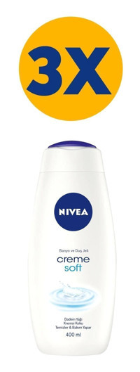 Nivea Creme Soft Duş Jeli 3x400 ml