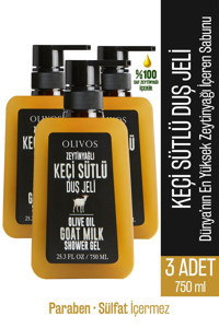 Olivos Besleyici Keçi Sütü-Zeytinyağı Nemlendirici Duş Jeli 3x750 ml