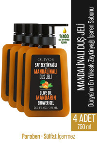 Olivos Parabensiz Mandalina-Zeytinyağı Nemlendirici Duş Jeli 4x750 ml