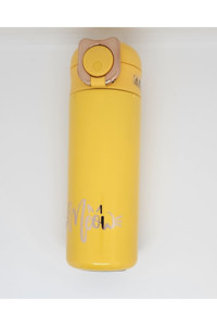 Shotay Xs-0101 Kedi Pipetli Sarı Çelik Spor Yetişkin Matara 400 ml