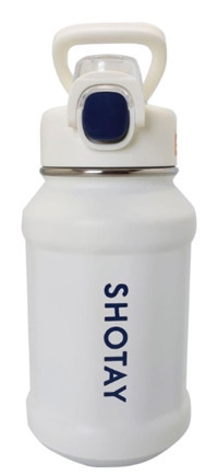 Shotay St-8238 Pipetli Beyaz Çelik Spor Yetişkin Matara 720 ml
