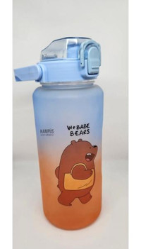 Taros Quokka Ayı Pipetli Turuncu-Mavi Tritan Okul Çocuk Suluk 800 ml