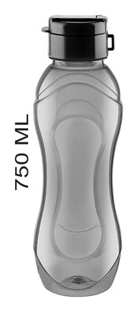Calke Siyah Plastik Spor Yetişkin Matara 750 ml