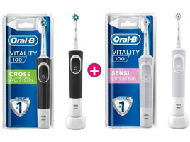 Oral-b D100 Vitality Cross Action Işıklı Orta Şarjlı Yetişkin Diş Fırçası Beyaz-Siyah