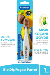 Babyton Papağan Yumuşak Manuel Çocuk Diş Fırçası Beyaz