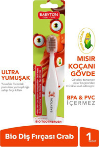 Babyton Yengeç Yumuşak Manuel Bebek Diş Fırçası Turuncu