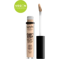 Nyx Stop Won'T Stop Vanilla Göz Altı ve Yüz Likit Fırça Kapatıcı
