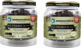 Marmarabirlik Premium Xl Salamura Siyah Zeytin Kavanoz 2x500gr