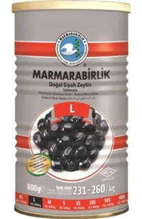 Marmarabirlik Hiper Tuzlu Salamura Siyah Zeytin Teneke 800 gr