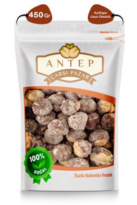 Antep Çarşı Pazar Kavrulmuş Tuzlu Organik Tane Kabuklu Fındık 450 gr