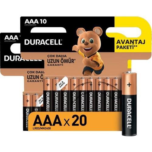 Duracell LR03 Alkalin AAA / İnce Kalem Pil 20'li
