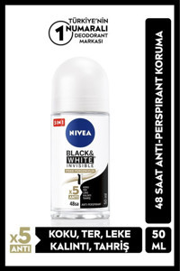 Nivea Black&White Invisible Ter Önleyici Antiperspirant Roll-On Kadın Deodorant 50 ml