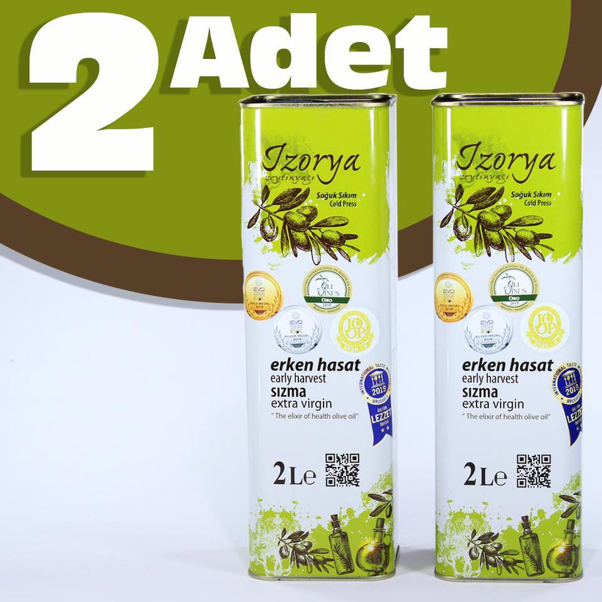 İzorya Soğuk Sıkım Erken Hasat Teneke Sızma Zeytinyağı 2x2 lt