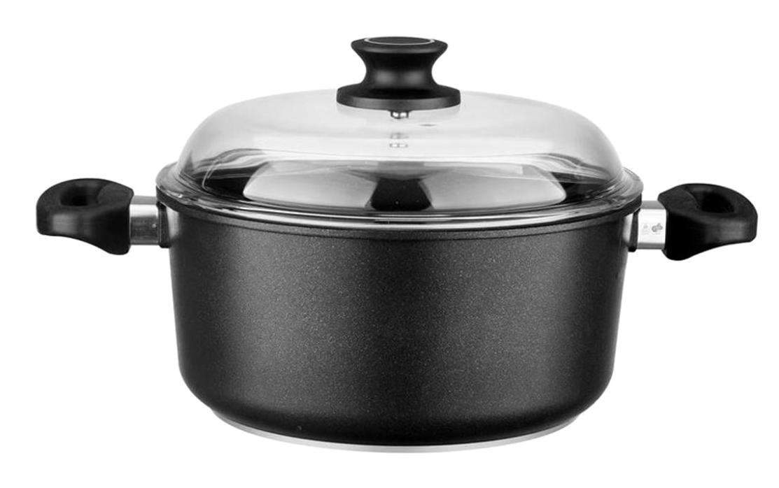 Leggno BLK2222DT024 Cam Kapaklı Döküm 24 cm Derin Tencere
