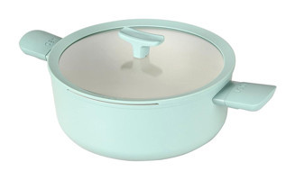 Berghoff Leo Balance Cam Kapaklı Alüminyum 28 cm Derin Tencere Turkuaz