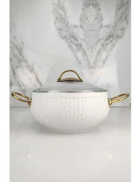 Lines Gold 152.4.01.108 Cam Kapaklı Granit 20 cm Derin Tencere