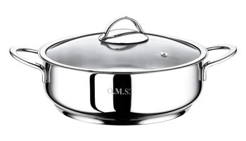 Oms Collection 2038SL İndüksiyon Cam Kapaklı Paslanmaz Çelik 24 cm Basık Tencere