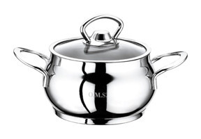 Oms Collection Mini Küre 2009 Cam Kapaklı Çelik 14 cm Derin Tencere