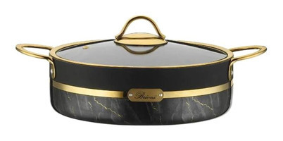 Brioni Selection SLS-126 Cam Kapaklı Granit 30 cm Basık Tencere