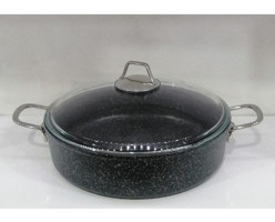 Falez Black Line Cam Kapaklı Döküm 24 cm Karnıyarık Tencere