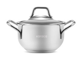 Karaca Akara İndüksiyon Cam Kapaklı Çelik 18 cm Derin Tencere