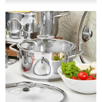 Amboss Cool 0663 İndüksiyon Cam Kapaklı Paslanmaz Çelik 24 cm Derin Tencere