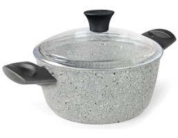 Flonal Dura İndüksiyon Cam Kapaklı Granit 20 cm Derin Tencere
