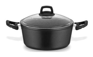 Schafer Eco Cam Kapaklı Granit 24 cm Derin Tencere