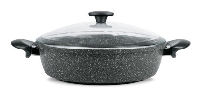 Thermoad Love Cam Kapaklı Granit 32 cm Karnıyarık Tencere