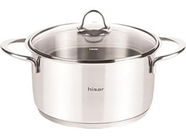 Hisar Lara Ideal Cam Kapaklı Çelik 18 cm Derin Tencere