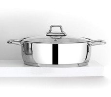 Bonera Omega 2261 Cam Kapaklı Metal 24 cm Basık Tencere