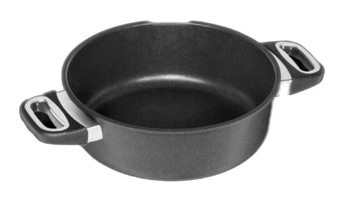Amt Gastroguss İndüksiyon Cam Kapaklı Alüminyum 24 cm Basık Tencere