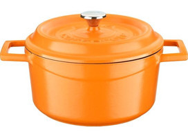 Lava Trendy Demir Döküm 20 cm Derin Tencere Turuncu