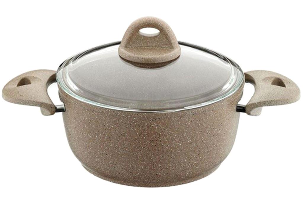 Saflon Line Cam Kapaklı Granit 32 cm Derin Tencere
