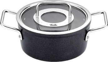 Fissler Adamant Cam Kapaklı Granit 18 cm Derin Tencere