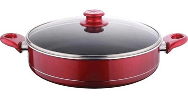 Evinda No:30 Cam Kapaklı Teflon 30 cm Basık Tencere