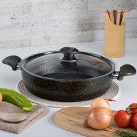Evren Non-Stick Cam Kapaklı Granit 26 cm Karnıyarık Tencere