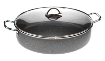 Cookcase Mega Cam Kapaklı Granit 38 cm Karnıyarık Tencere