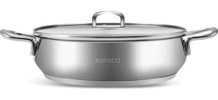 Karaca Akara Cam Kapaklı Çelik 26 cm Karnıyarık Tencere