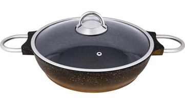 Emsan Gold Cam Kapaklı Granit 28 cm Karnıyarık Tencere