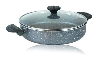 By Kardelen No:30 Cam Kapaklı Granit 30 cm Basık Tencere