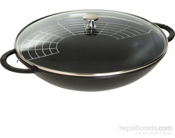 Staub Cam Kapaklı Granit 37 cm Basık Tencere