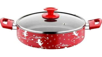 Papilla Lotus Cam Kapaklı Granit 26 cm Karnıyarık Tencere