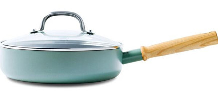 Greenpan MayFlower Cam Kapaklı Granit 24 cm Basık Tencere