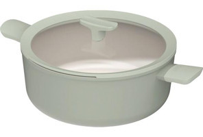 Berghoff Leo Balance Cam Kapaklı Alüminyum 28 cm Derin Tencere Yeşil