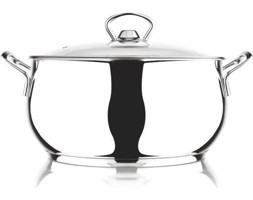 Cooker Lara Cam Kapaklı Çelik 24 cm Derin Tencere