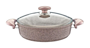 Oms Collection Bio 3310 Cam Kapaklı Granit 26 cm Karnıyarık Tencere