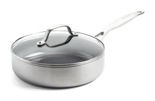 Greenpan Geneva Cam Kapaklı Çelik 24 cm Basık Tencere