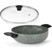 Flonal Pietra Viva Cam Kapaklı Granit 28 cm Karnıyarık Tencere