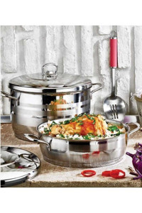 Safinox Flavia İndüksiyon Paslanmaz Çelik 22x14 cm Basık Tencere